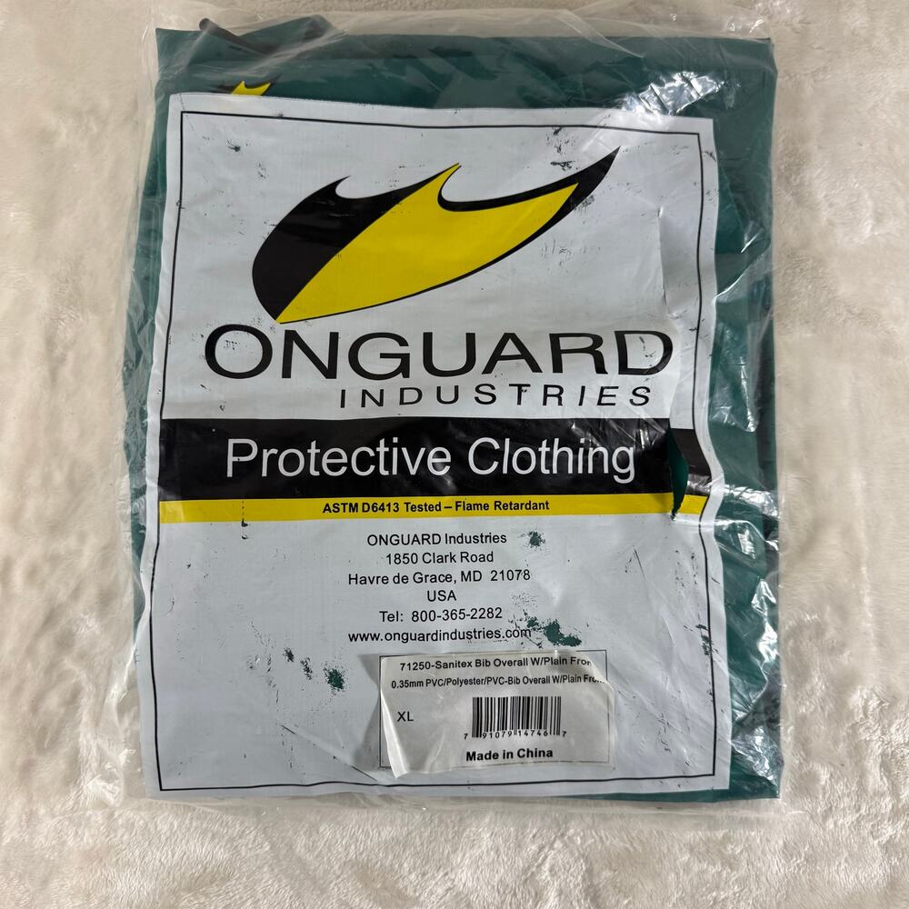 Onguard Industries Protective Clothing PVC Bib Overall Unisex Size XL Green